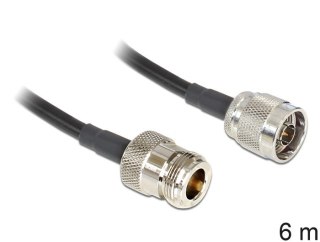 DeLOCK 88683 kabel koncentryczny LMR195 6 m Czarny DELOCK
