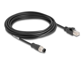 DeLOCK Kabel M12 A-coded 8 pin, męski na RJ45 męski PVC, 5 m DELOCK