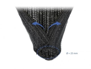 DeLOCK Koszulka pleciona, rozciągana 10 m x 25 mm czarna DELOCK