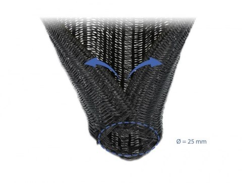 DeLOCK Koszulka pleciona, rozciągana 10 m x 25 mm czarna DELOCK