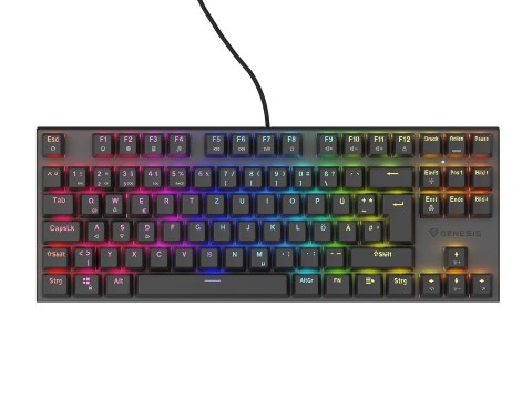 KLAWIATURA DLA GRACZY GENESIS THOR 303 TKL DE PODŚWIETLENIE RGB MECHANICZNA SILENT SWITCH CZARNA HOT GENESIS