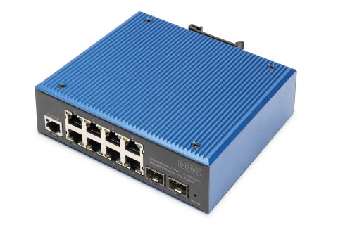 Digitus Przemysłowy 8+2 portowy zarządzalny przełącznik Gigabit Ethernet PoE L2 DIGITUS