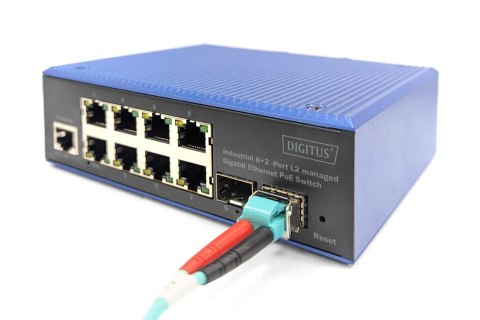Digitus Przemysłowy 8+2 portowy zarządzalny przełącznik Gigabit Ethernet PoE L2 DIGITUS