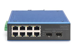 Industrial 8+2-Port Fast Ethernet PoE Switch 8 Port PoE FE RJ45, 2 GE SFP Ports DIGITUS