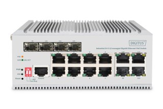 Industrial 8+4 L2 managed Gigabit Ethernet PoE Swi8 Port PoE GE RJ45, 4 Port GE SFP DIGITUS