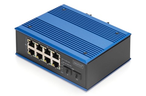 Industrialny przełącznik Ethernet 8+2 -Port Gigabit PoE Switch 8 Port GE PoE RJ45, 2 GE SFP Port DIGITUS