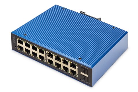 Digitus Przemysłowy 16+2 portowy zarządzany przełącznik Gigabit Ethernet PoE L2 DIGITUS