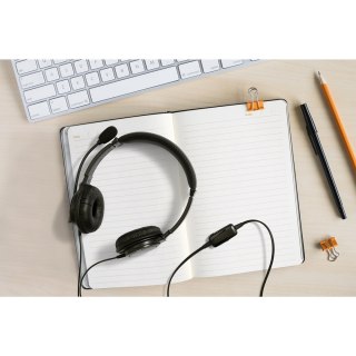 Kensington K33065WW słuchawki/zestaw słuchawkowy Przewodowa Opaska na głowę Biuro/centrum telefoniczne USB Typu-A Czarny Kensington