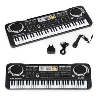 Keyboard pianino dla dzieci z mikrofonem + zasilacz MULTISTORE