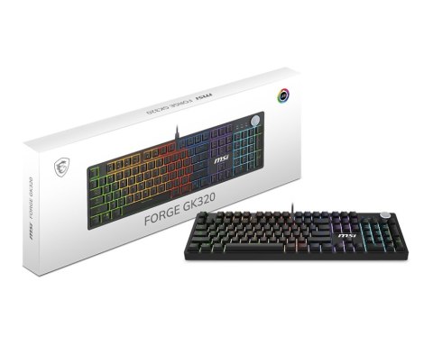 MSI FORGE GK320 RED klawiatura Gaming USB QWERTY Angielski Czarny MSI