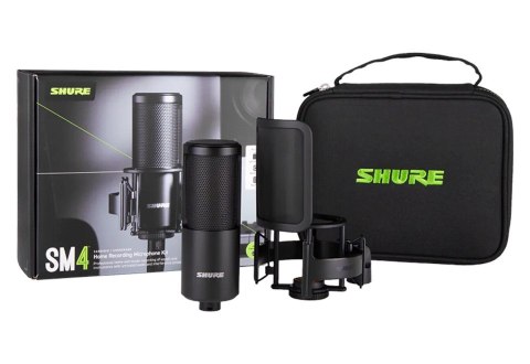 Shure SM4-K-KIT - Mikrofon pojemnościowy, zewnętrznie polaryzowany, uchwyt, popfiltr, etui SHURE