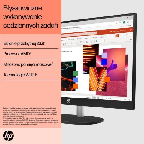 HP AiO 24-cr0312nw Ryzen 5 7520 23.8" FHD IPS 250nits AG 16GB DDR5 SSD512 Radeon 610M Cam720p kB+Mouse Win11 Shell White 2Y Hewlett-Packard