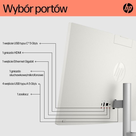 HP AiO 24-cr0312nw Ryzen 5 7520 23.8" FHD IPS 250nits AG 16GB DDR5 SSD512 Radeon 610M Cam720p kB+Mouse Win11 Shell White 2Y Hewlett-Packard