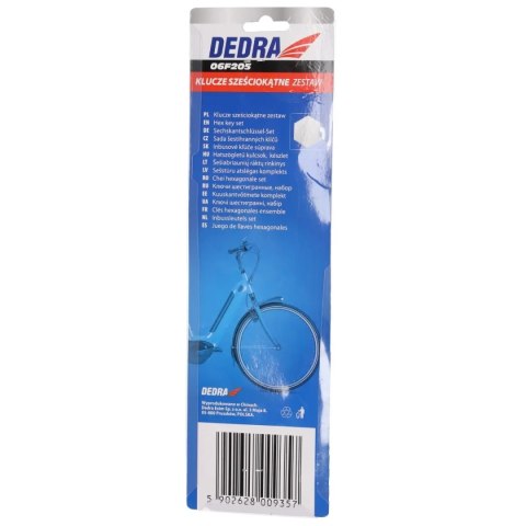Klucze sześciokątne extra dług.kolor 1.5-10mm zestaw 9szt,s2 Dedra