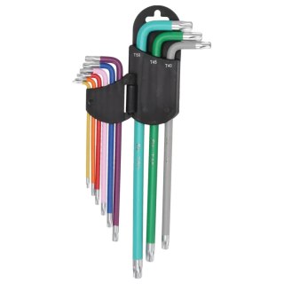 Klucze torx extra długie kolor t10-t50 zestaw 9szt,s2 Dedra