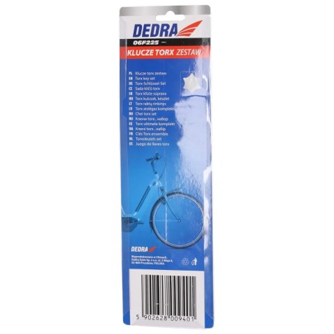 Klucze torx extra długie kolor t10-t50 zestaw 9szt,s2 Dedra