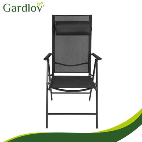 Krzesło ogrodowe składane czarne 2szt. Gardlov GARDLOV