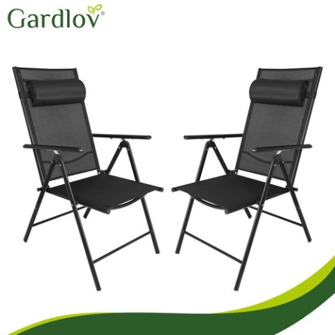 Krzesło ogrodowe składane czarne 2szt. Gardlov GARDLOV