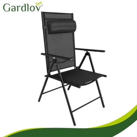 Krzesło ogrodowe składane czarne 2szt. Gardlov GARDLOV