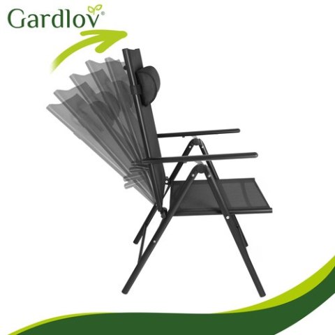 Krzesło ogrodowe składane czarne 2szt. Gardlov GARDLOV
