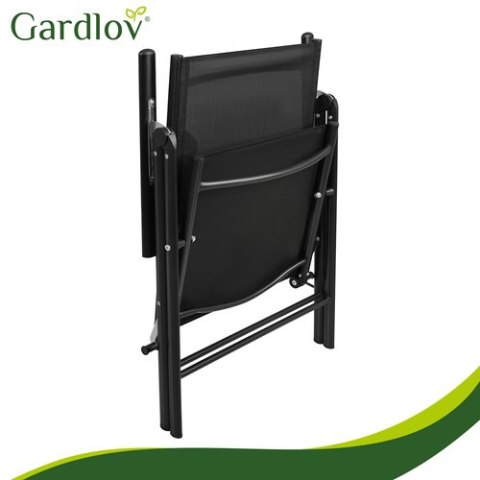 Krzesło ogrodowe składane czarne 2szt. Gardlov GARDLOV