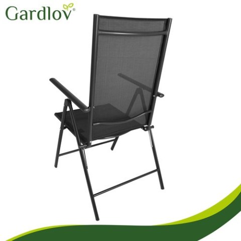 Krzesło ogrodowe składane czarne 2szt. Gardlov GARDLOV