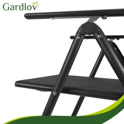Krzesło ogrodowe składane czarne 2szt. Gardlov GARDLOV