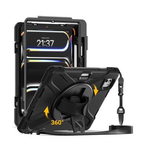 Crong Defender Plus - Pancerne etui iPad Pro 11" M5 (2025) / M4 (2024) (czarny) Crong