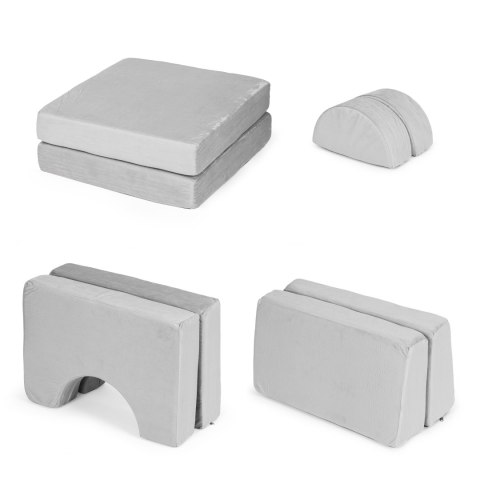 Fotel modułowy dla dzieci DIY 8 miękkich poduch składany - szary ECOTOYS ECOTOYS