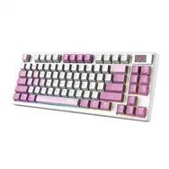 MSI FORGE GK600 TKL WIRELESS VIOLET klawiatura Gaming USB + Bluetooth QWERTY Hiszpański Różowy, Fioletowy, Biały MSI