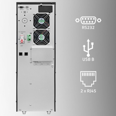 Qoltec Zasilacz awaryjny UPS | 6kVA | 6000W | Power Factor 1.0 | LCD | EPO | USB | On-line Qoltec