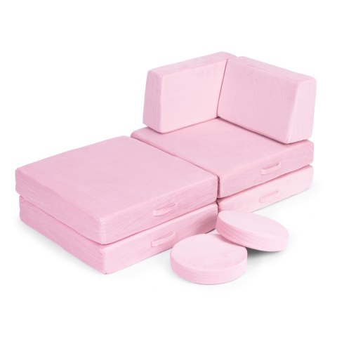 Sofa modułowa duża składana dla dzieci DIY 8 miękkich poduch - różowa ECOTOYS ECOTOYS