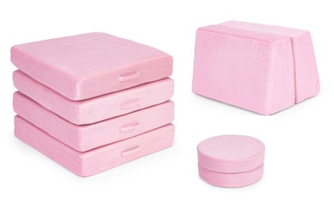Sofa modułowa duża składana dla dzieci DIY 8 miękkich poduch - różowa ECOTOYS ECOTOYS