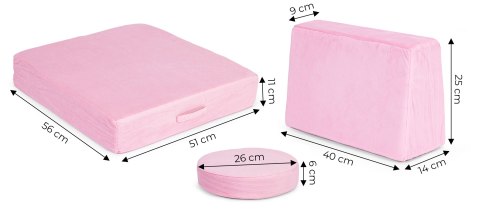 Sofa modułowa duża składana dla dzieci DIY 8 miękkich poduch - różowa ECOTOYS ECOTOYS