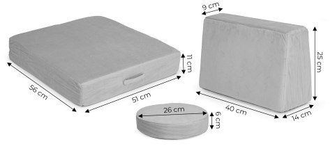 Sofa modułowa duża składana dla dzieci DIY 8 miękkich poduch - szara ECOTOYS ECOTOYS