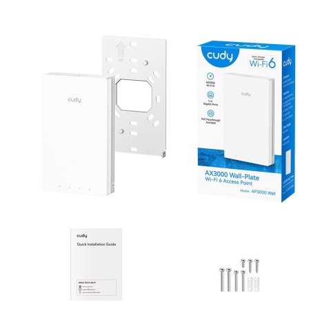 Cudy AP3000 punkt dostępowy WLAN 2976 Mbit/s Biały Obsługa PoE CUDY