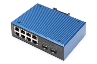 Industrial 8+2-Port Fast Ethernet Switch8 Port FE RJ45, 2 GE SFP Ports DIGITUS