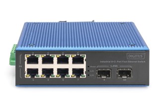 Industrial 8+2-Port Fast Ethernet Switch8 Port FE RJ45, 2 GE SFP Ports DIGITUS