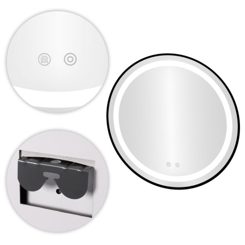 Lustro łazienkowe LED okrągłe ścienne 60 cm 3 barwy anti-fog włącznik dotykowy ModernHome ModernHome