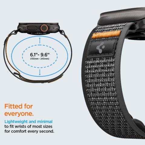 Spigen Athlex Air 2 - Pasek do Apple Watch 44/45/46/49 mm (Active Black / Orange) Spigen
