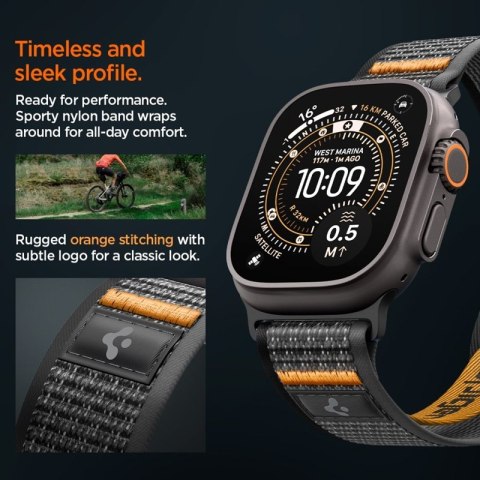 Spigen Athlex Air 2 - Pasek do Apple Watch 44/45/46/49 mm (Active Black / Orange) Spigen