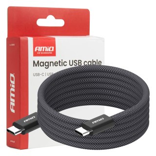 Kabel usb magnetyczny usb-c ? usb-c 60w 100cm amio-04840 AMiO