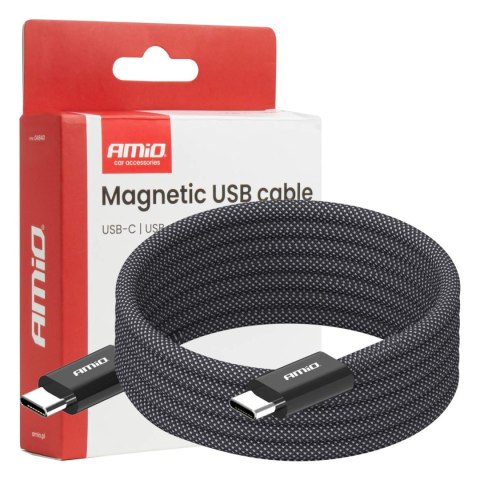 Kabel usb magnetyczny usb-c ? usb-c 60w 100cm amio-04840 AMiO
