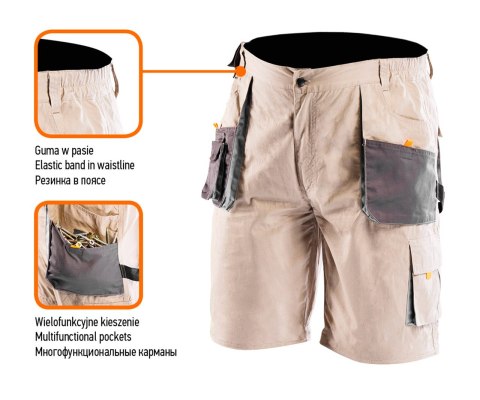 Krótkie spodenki COTTON, rozmiar S/48 NEO TOOLS
