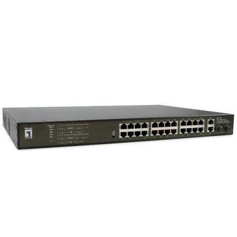 Przełącznik LevelOne GB PoE+ 28-portowy 19" 390W 1Gbps No name