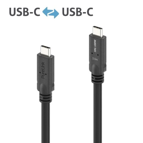 PureLink MicroX4 USB-C auf USB-C Kabel USB4 Gen2x2 20Gbps, 100W, 3,00 m No name