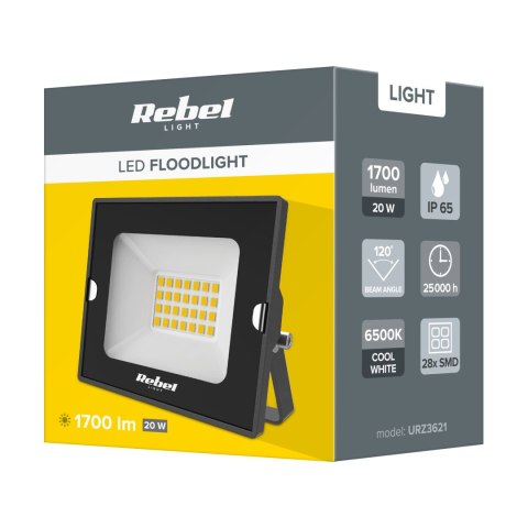 Reflektor LED naświetlacz Rebel 20W, 6500K, 230V Rebel