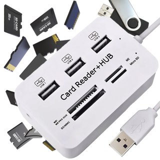Rozdzielacz 7w1 usb hub czytnik kart adapter sd micro szybki rozgałęźnik RTO