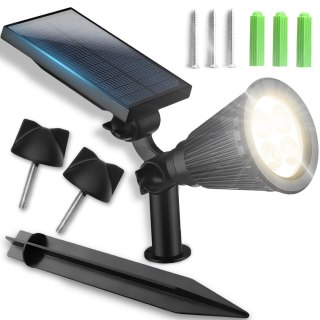 Solarna lampa ogrodowa led wbijana reflektor czujnik zmierzchu punktowa - or1226 RTO