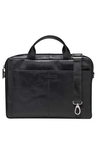 Dbramante1928 Amalienborg - skórzana torba z paskiem na ramię oraz kieszenią na laptop 15" (black) No name
